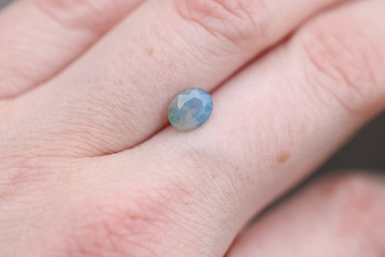 1.6ct oval opaque light blue sapphire