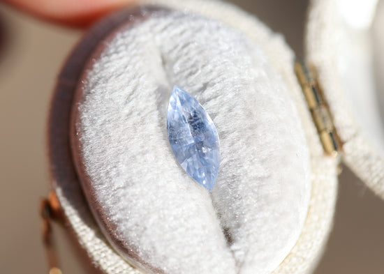1.2ct marquise opalescent icy light blue sapphire