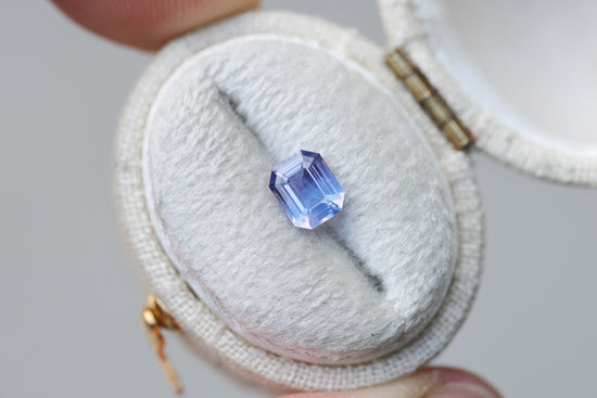 1.04ct emerald cut blue sapphire