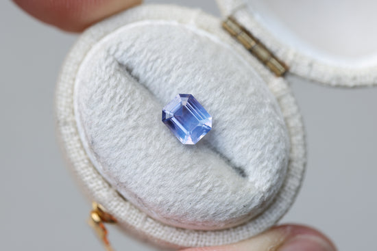 1.04ct emerald cut blue sapphire