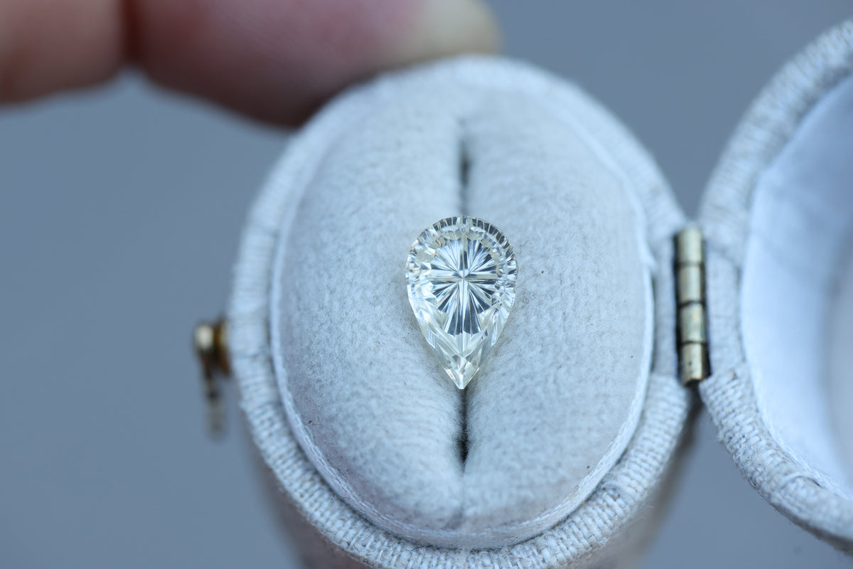 2.24ct pear light yellow sapphire, Starbrite cut by John Dyer Oore