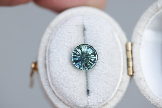 1.18ct round blue green sapphire - Starbrite cut by John Dyer