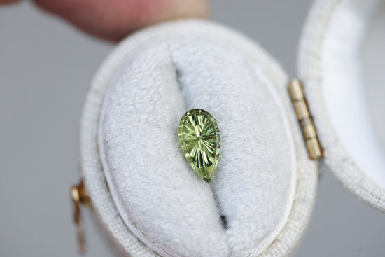 .99ct pear green yellow sapphire - Starbrite cut by John Dyer