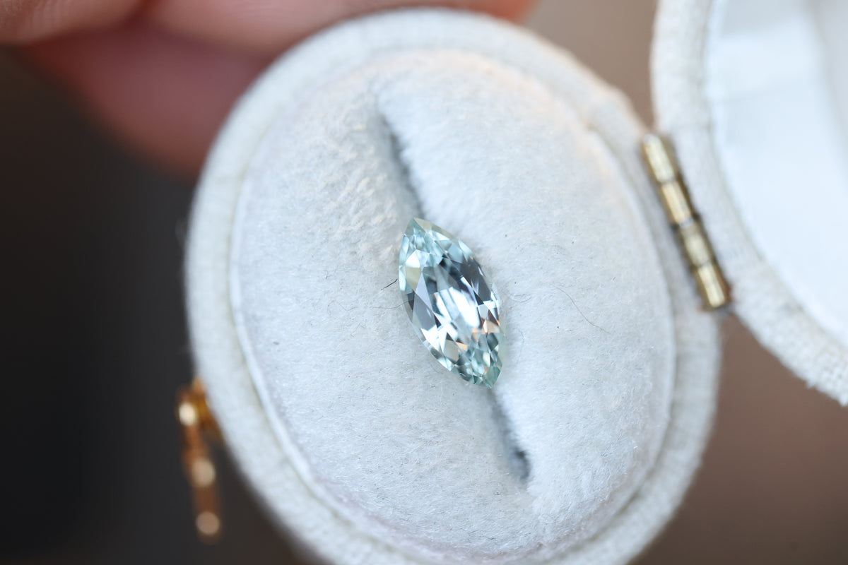 ON HOLD 1.26ct Marquise Very Pale Seafoam Sapphire – Oore Jewelry
