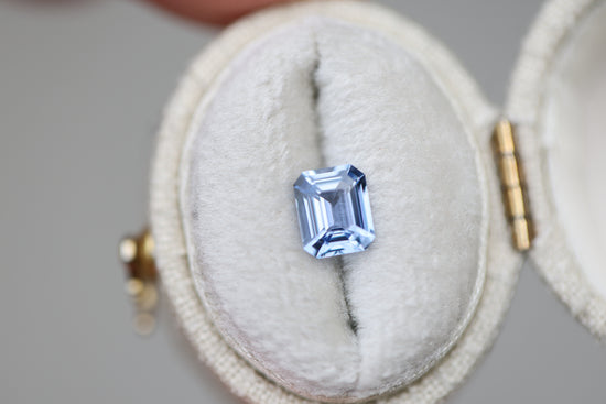 1.12ct emerald cut blue sapphire