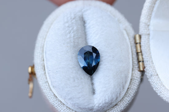 1.09ct pear blue teal sapphire