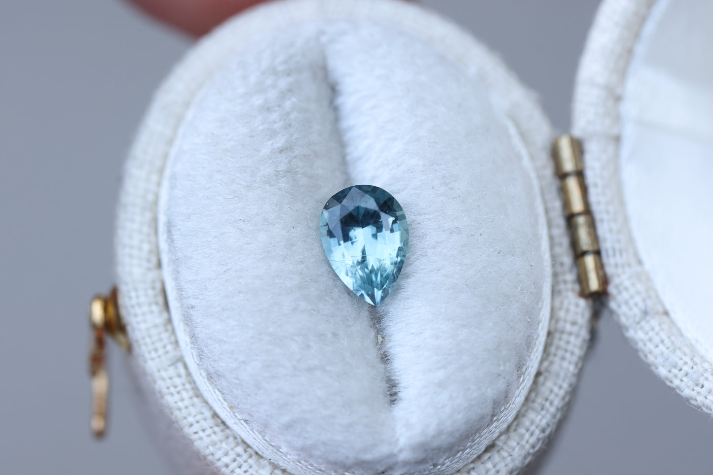 .96ct pear blue teal sapphire