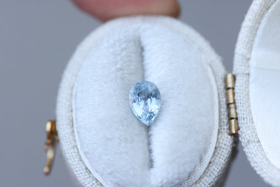 1.05ct pear light blue sapphire