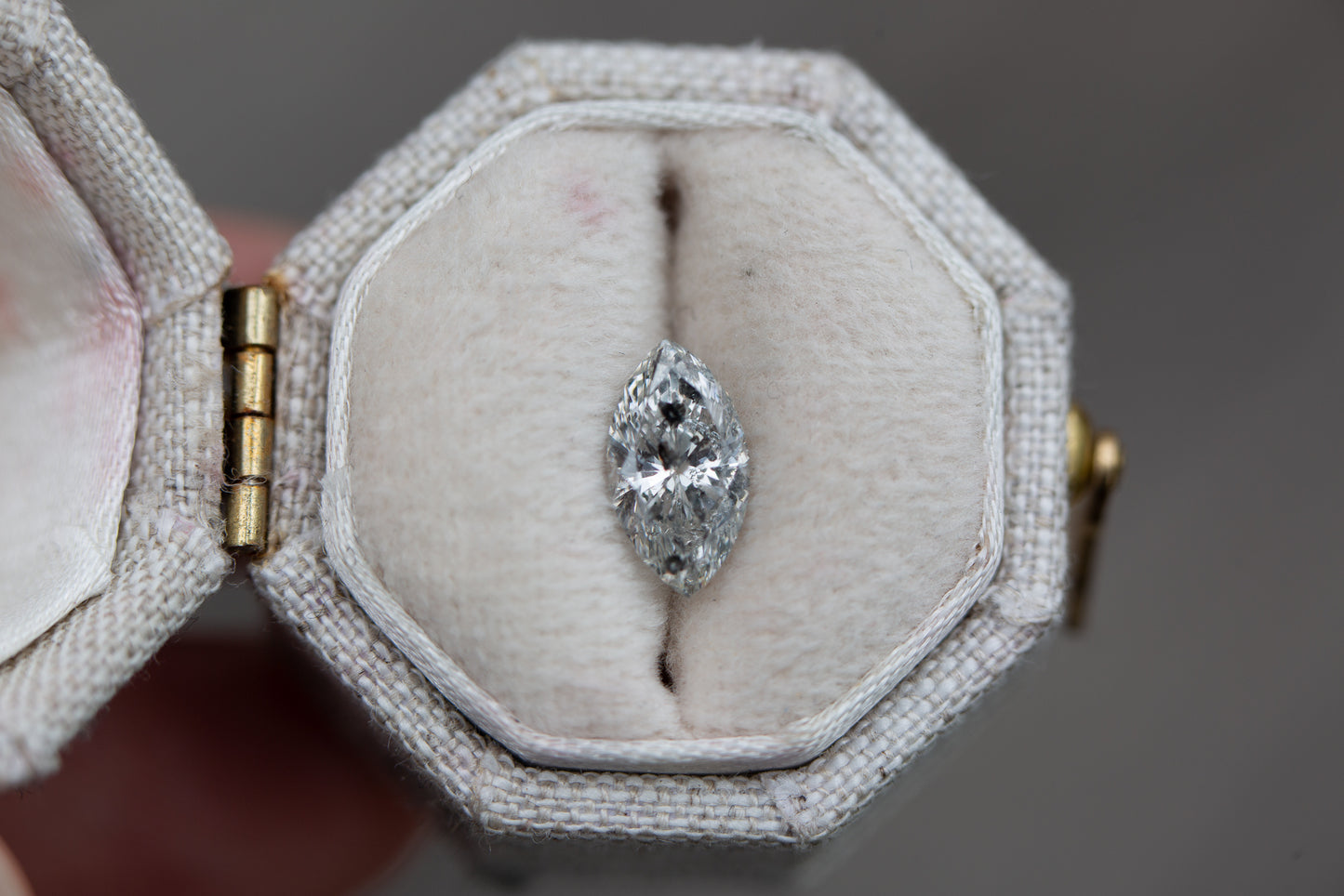 1.04ct marquise salt and pepper diamond
