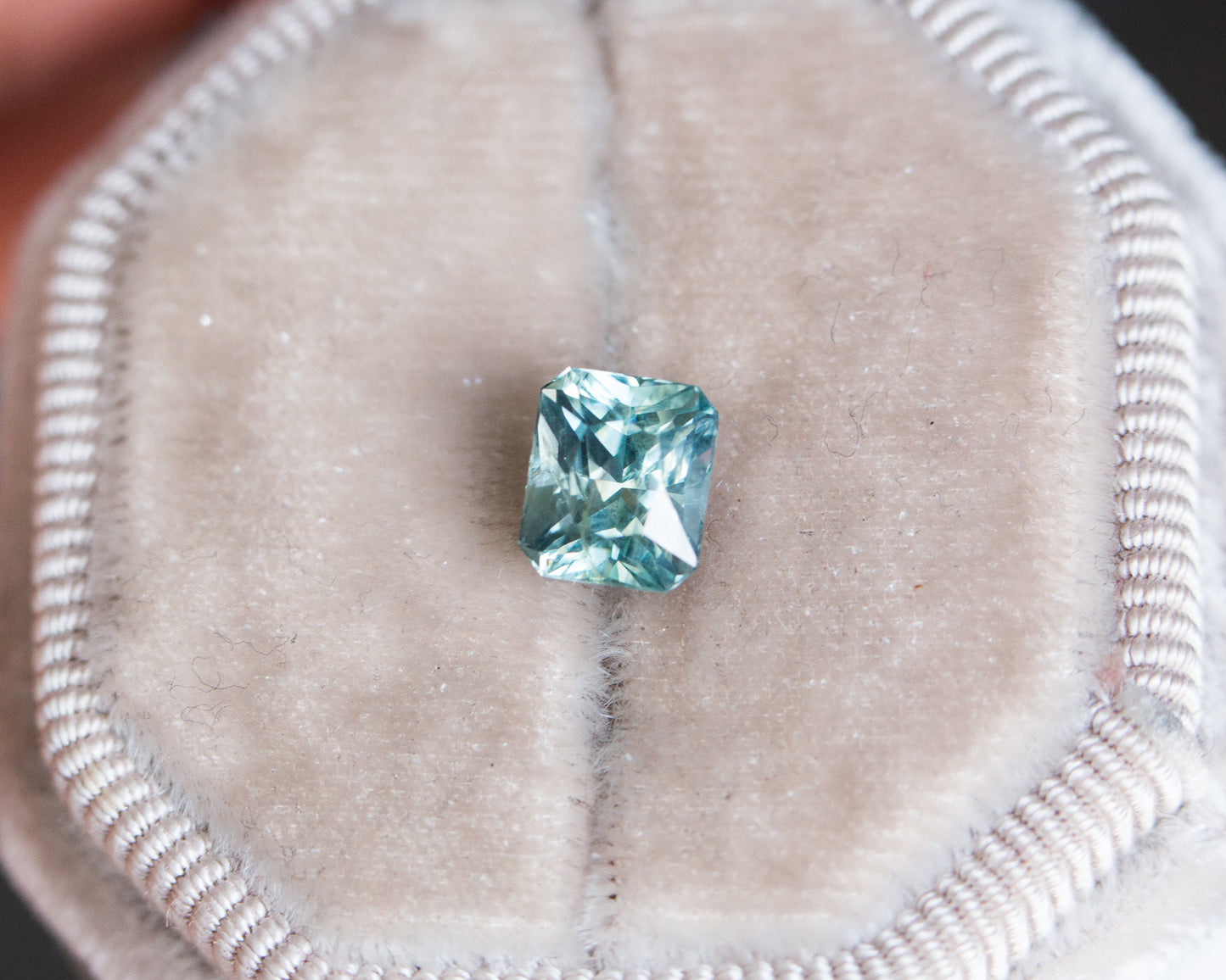 2.05ct teal radiant cut Montana sapphire