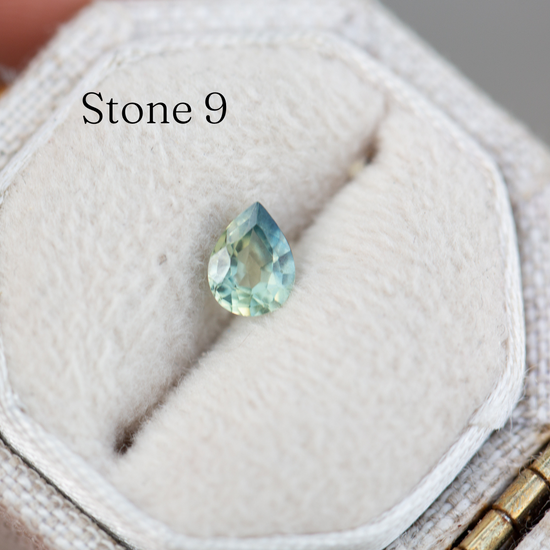 Briar rose three stone with unique pear sapphire center