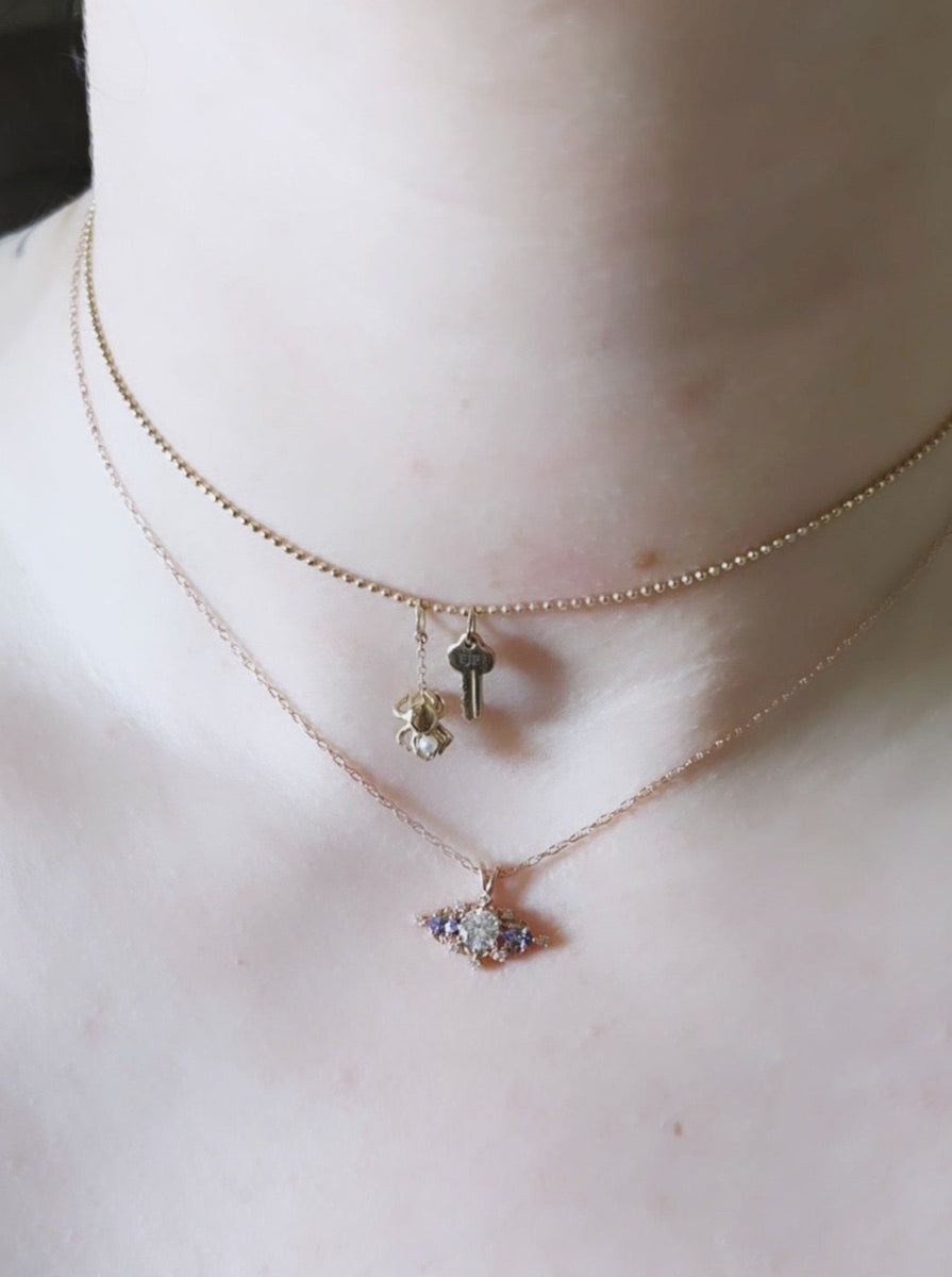 Arpeggia three line necklace in rose gold
