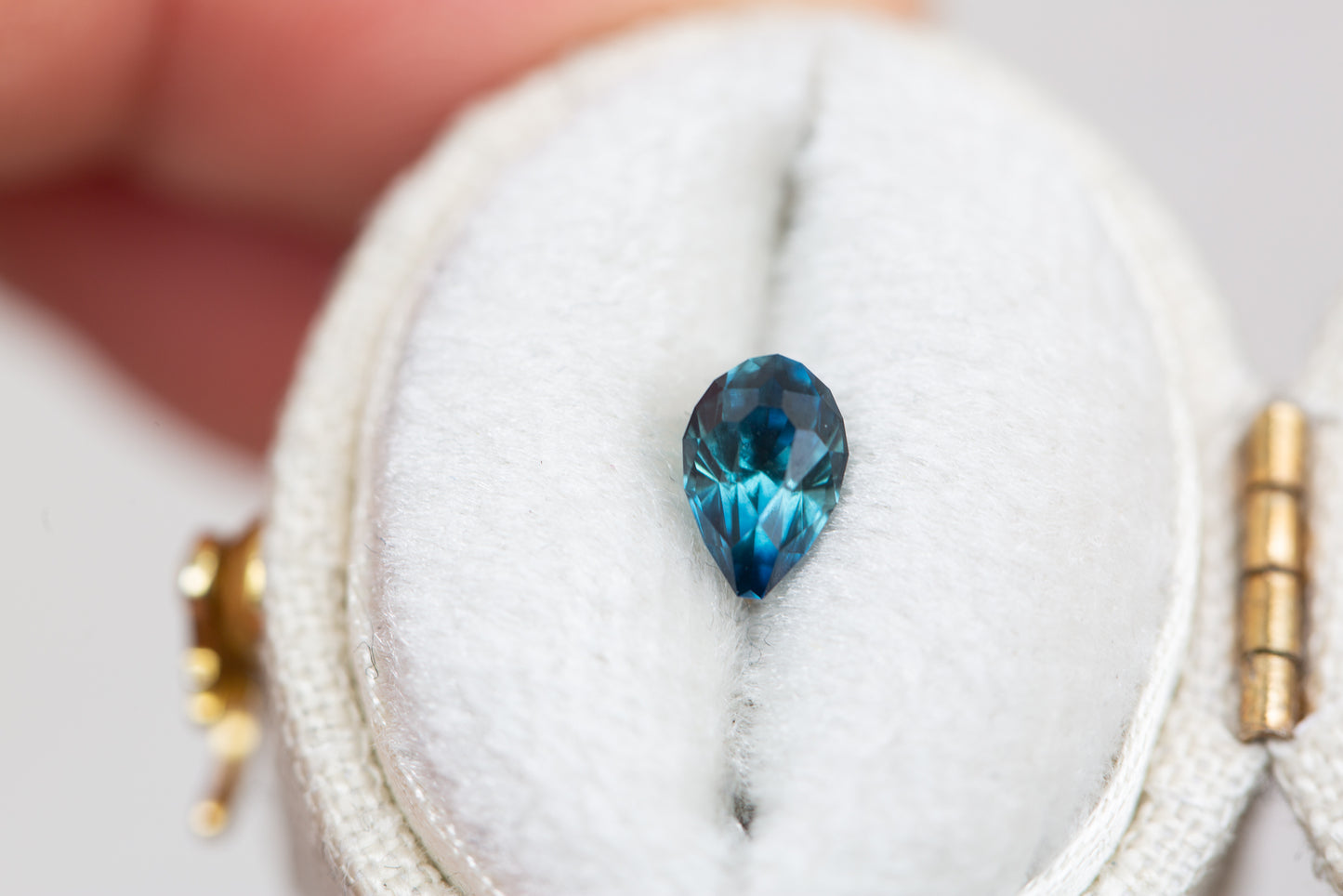 .88ct pear blue Montana sapphire- cut by John Dyer
