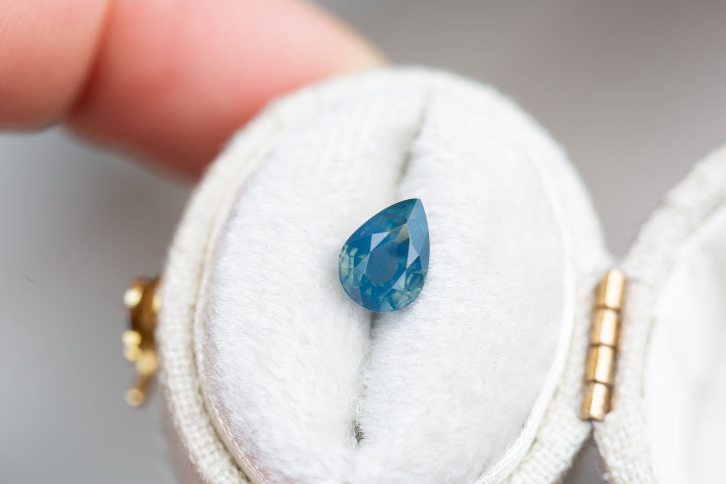 1.37ct pear opalescent blue teal sapphire