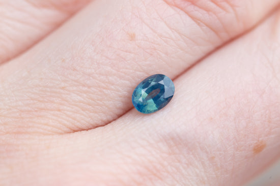 1.09ct pear opalescent blue teal sapphire