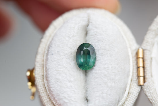 ON HOLD 1.27ct oval opalescent green sapphire