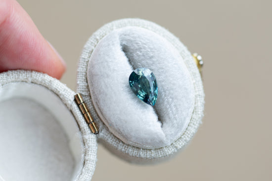 2.04ct Pear Green Teal Sapphire