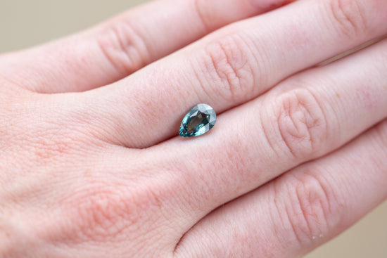 2.04ct Pear Green Teal Sapphire