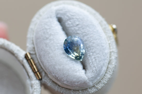 1.59ct Pear Blue and Yellow Sapphire