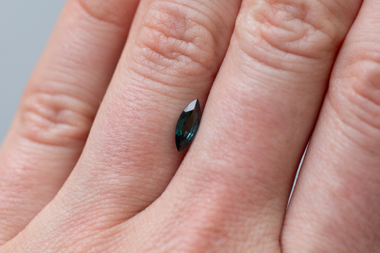 0.54ct Marquise Deep Teal Green Sapphire