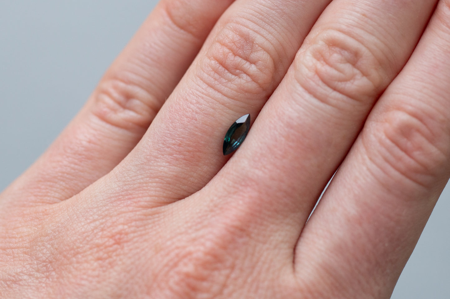 0.54ct Marquise Deep Teal Green Sapphire