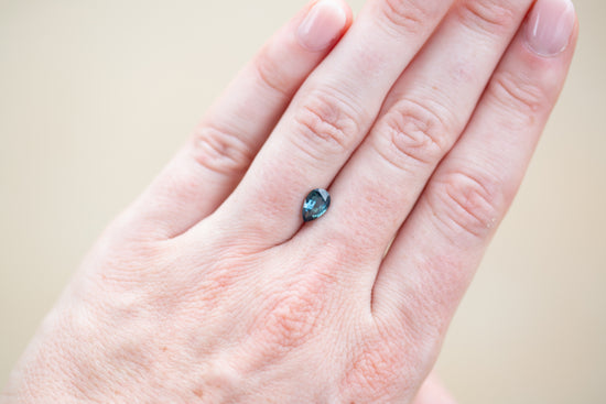 1.07ct Pear Deep Teal Blue Sapphire