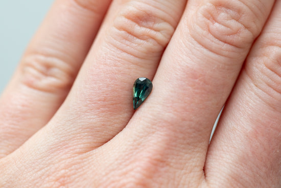 0.81ct Pear Green Teal Sapphire