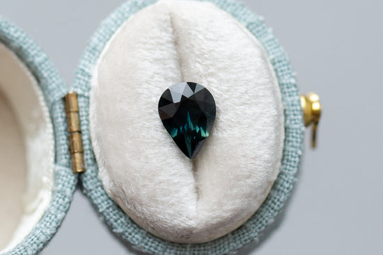 1.82ct Pear Dark Teal Sapphire