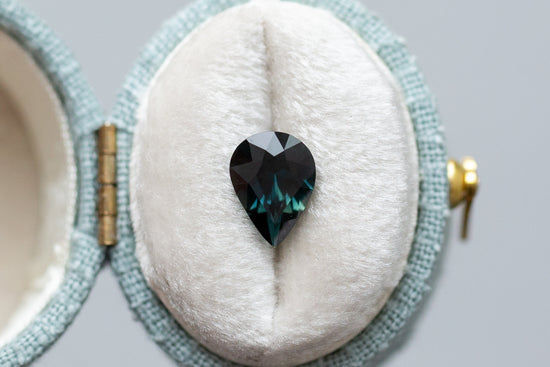 1.82ct Pear Dark Teal Sapphire