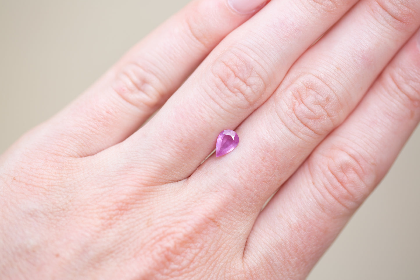 0.75ct Pear Vibrant Pink Sapphire