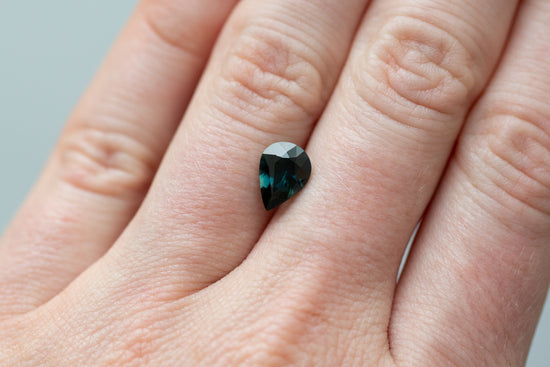 1.82ct Pear Dark Teal Sapphire