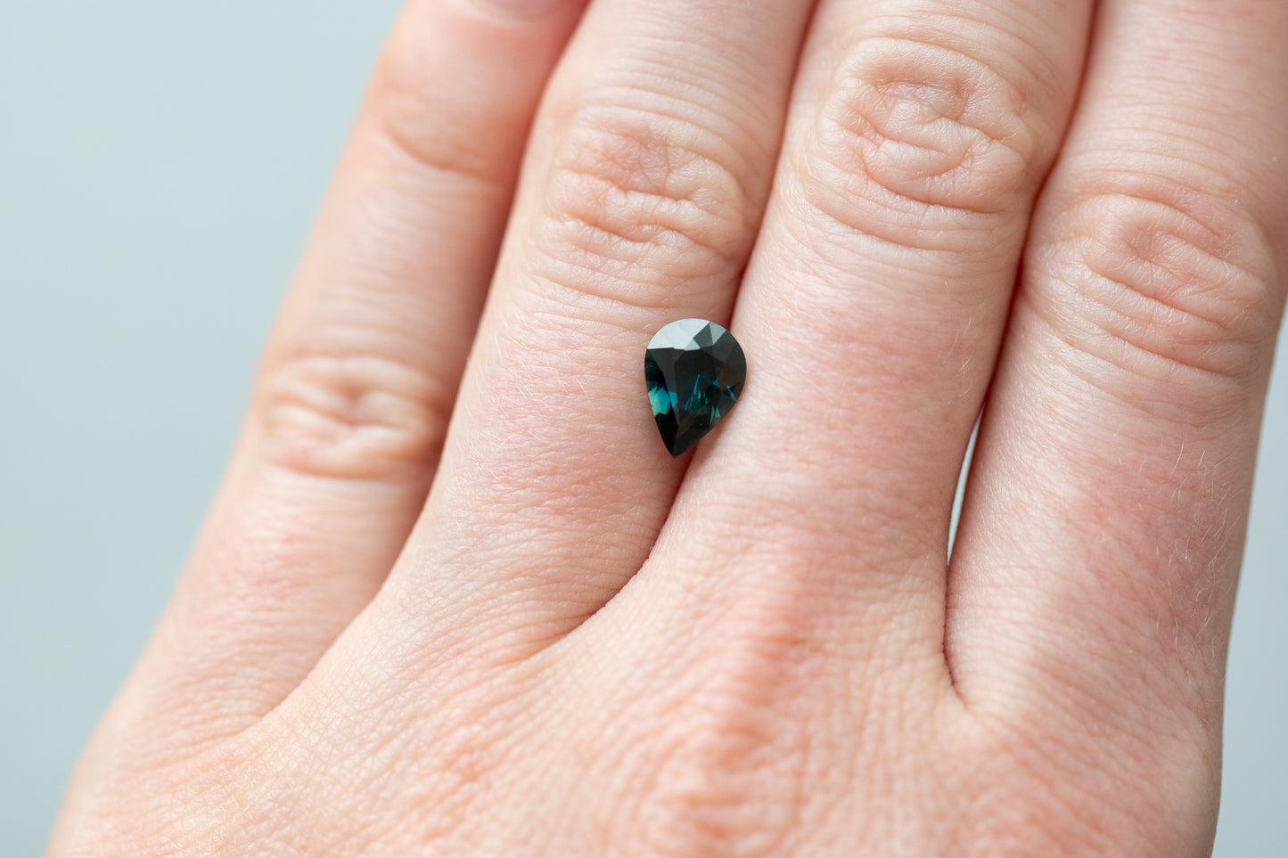 1.82ct Pear Dark Teal Sapphire