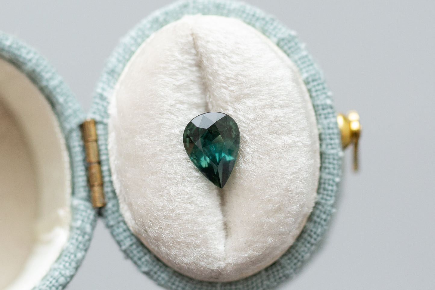 1.18ct Pear Greenish Teal Sapphire