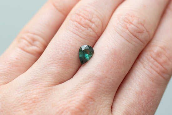 1.18ct Pear Greenish Teal Sapphire