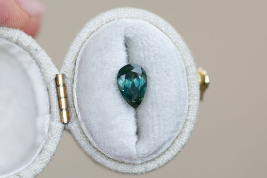 1.66ct Pear Green Teal Sapphire