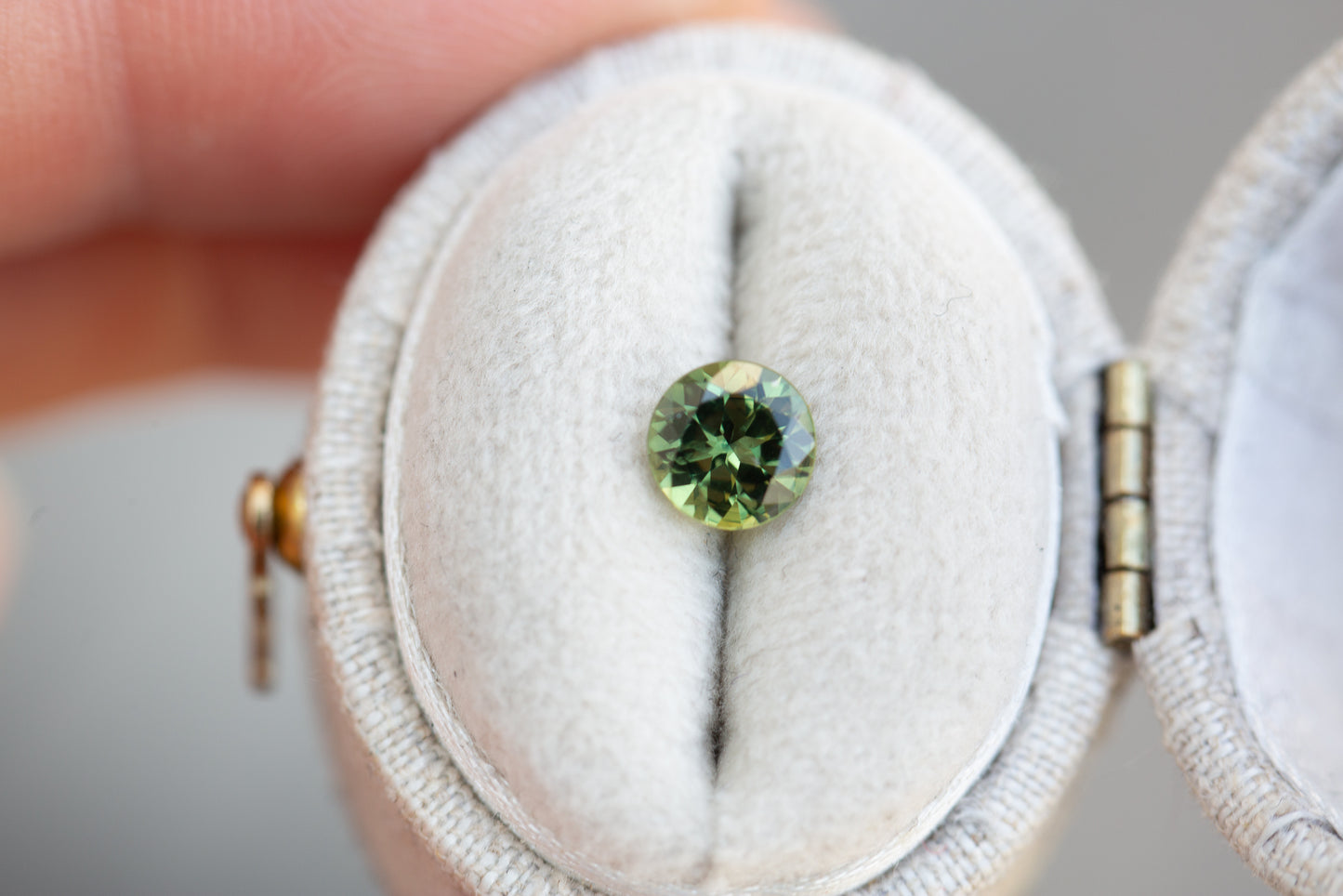 1.1ct round green sapphire