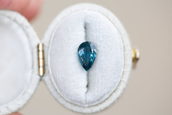 1.59ct Pear Teal Aqua Sapphire