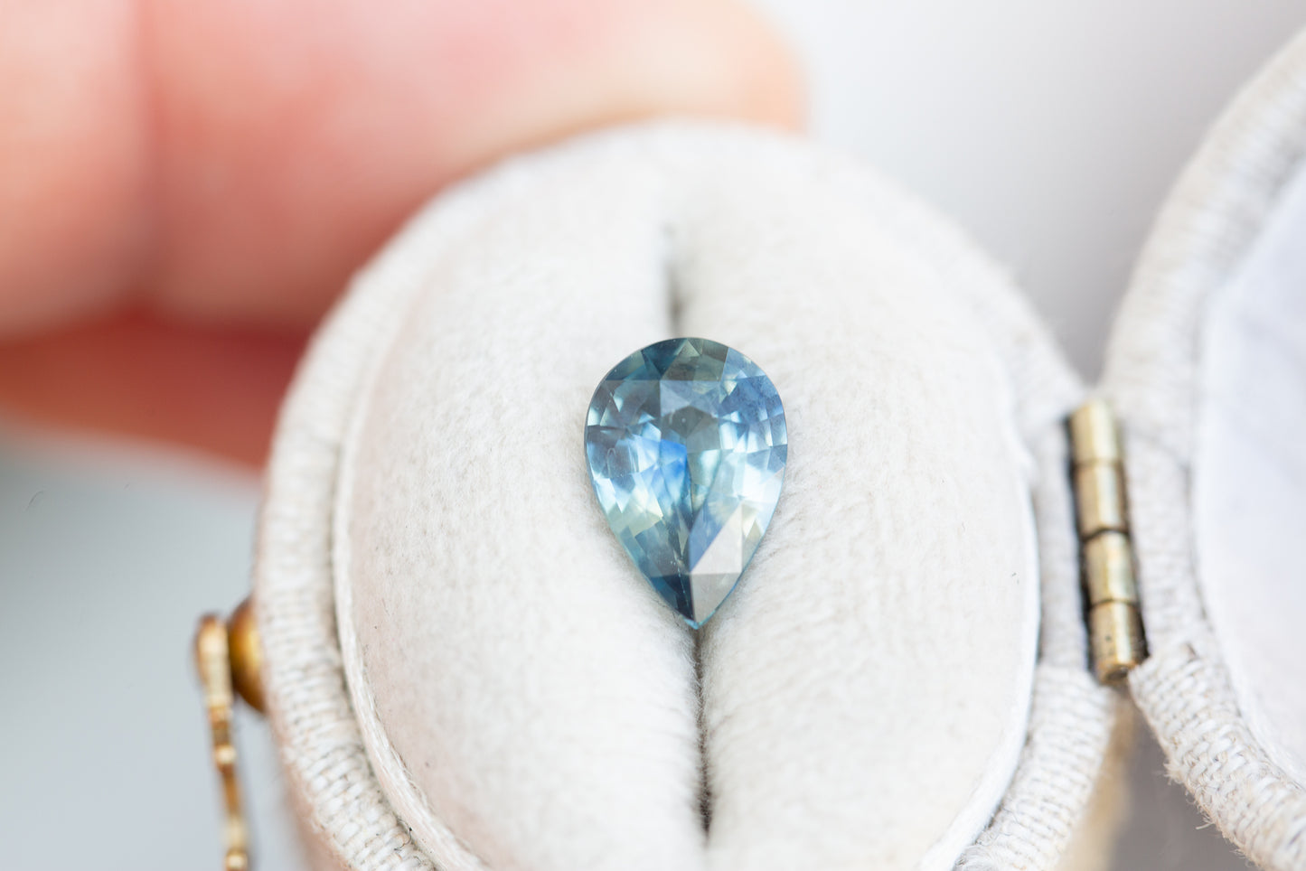 1.8ct pear blue teal sapphire