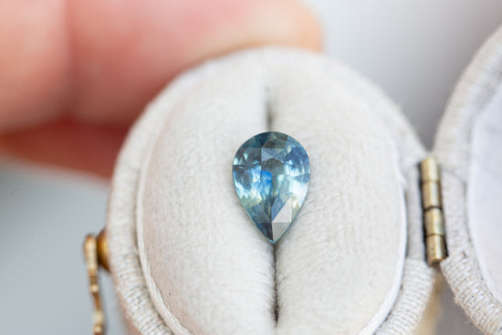 1.8ct pear blue teal sapphire