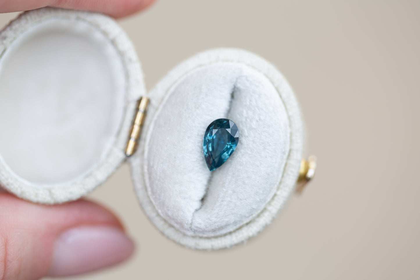 1.59ct Pear Teal Aqua Sapphire