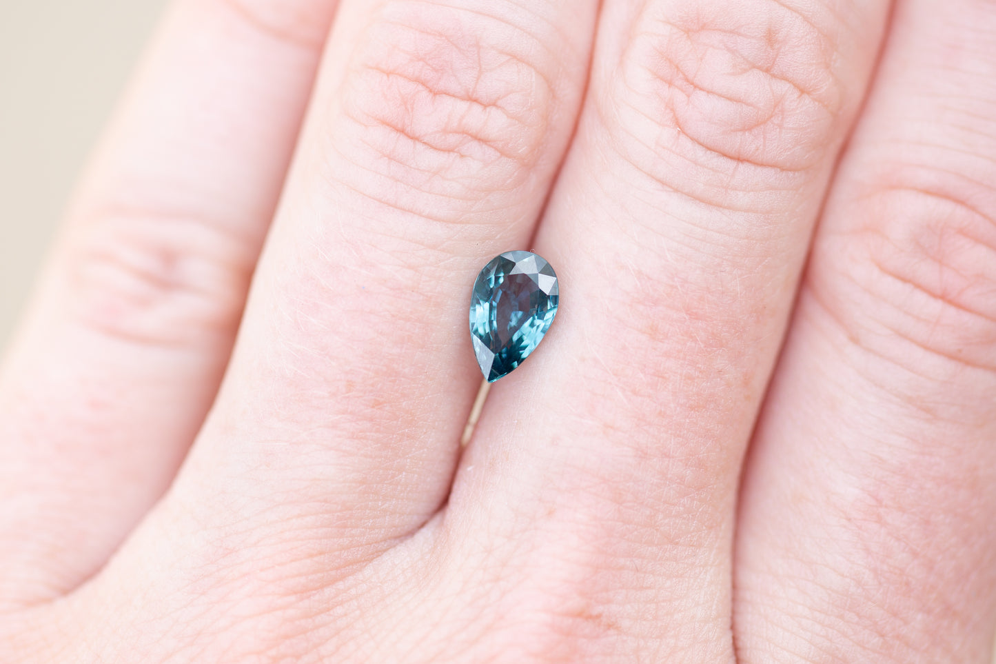 1.59ct Pear Teal Aqua Sapphire