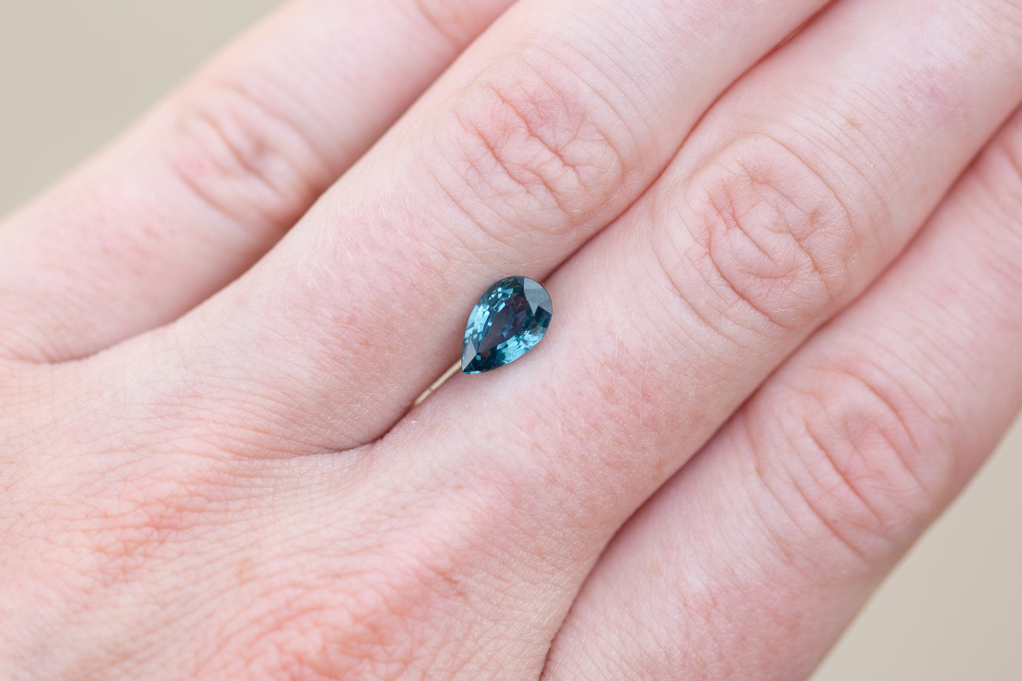 1.59ct Pear Teal Aqua Sapphire