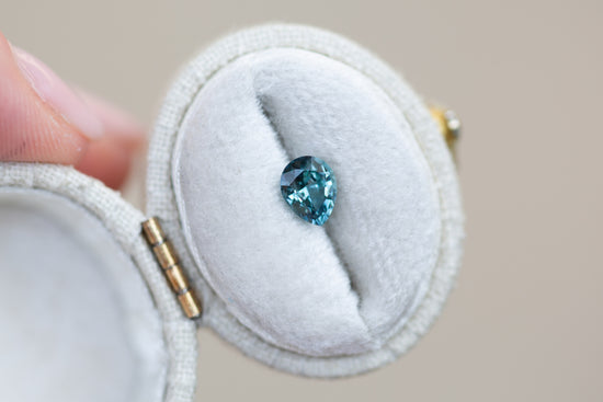 0.87ct Pear Aqua Teal Sapphire