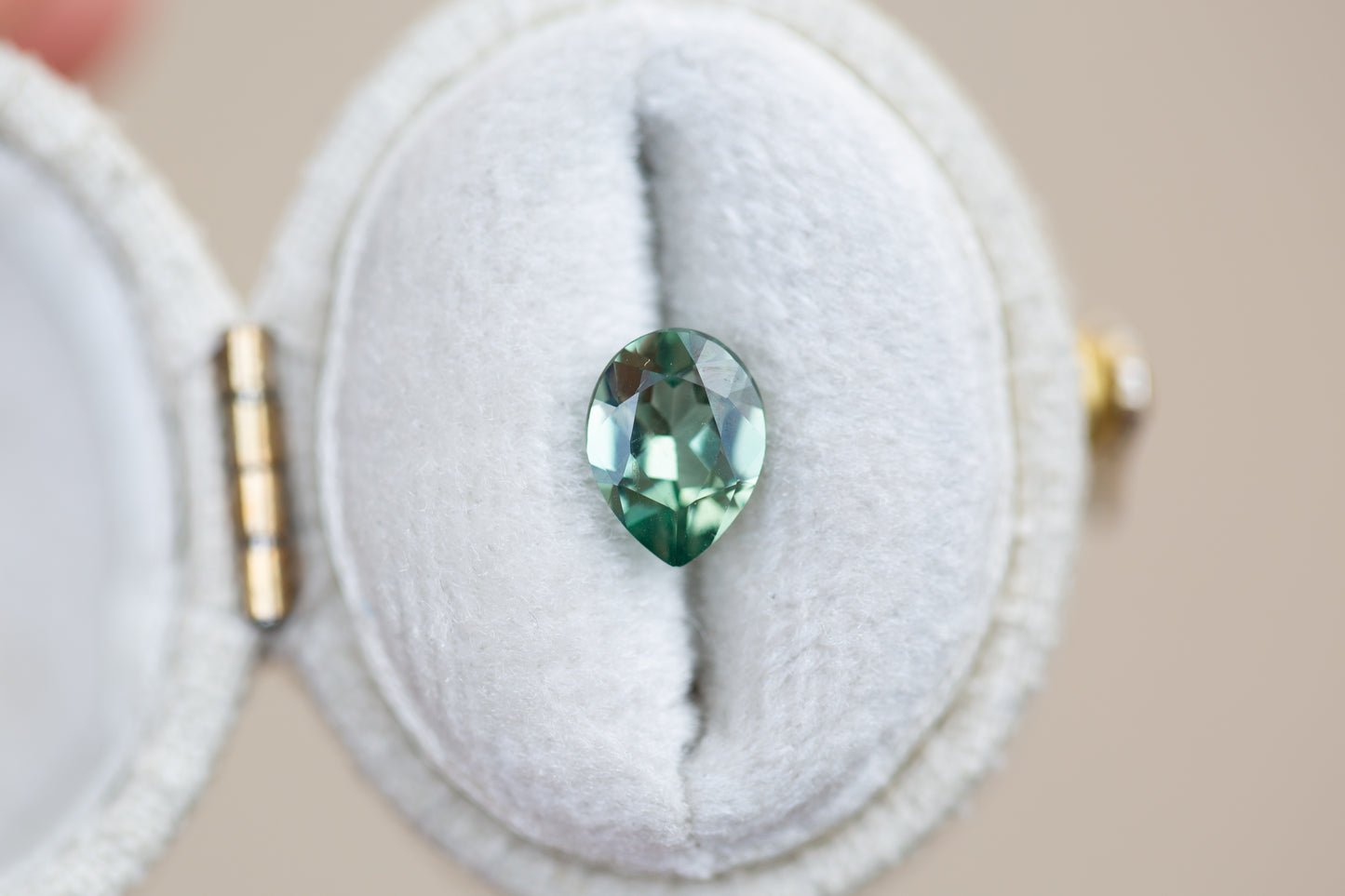 1.31ct Pear Green Sapphire