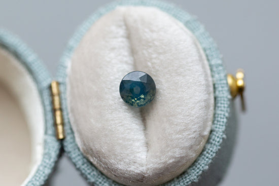 1.12ct Round Opalescent Blue and Sea Foam Green Sapphire