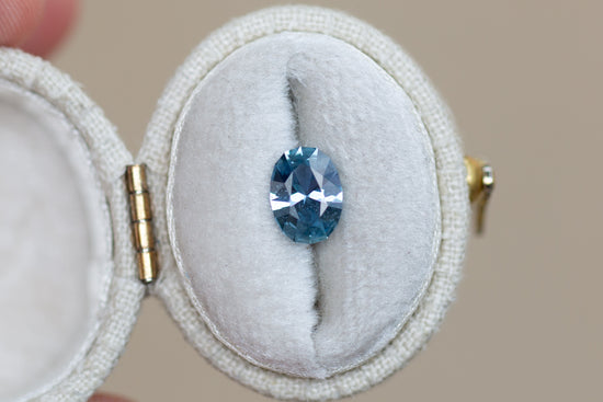 1.18ct Oval Teal Blue Sapphire