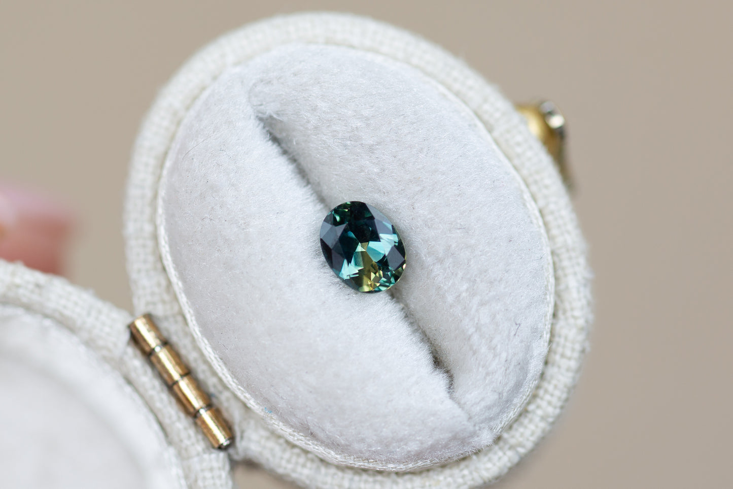 0.81ct Oval Teal Aqua and Yellow Sapphire