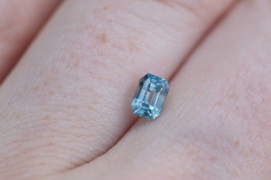 .9ct emerald cut opalescent blue sapphire