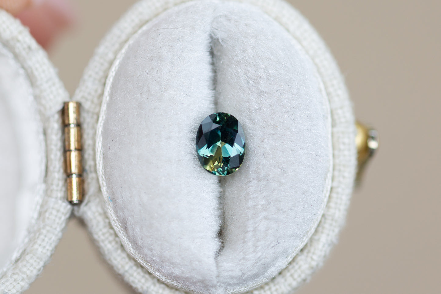 0.81ct Oval Teal Aqua and Yellow Sapphire