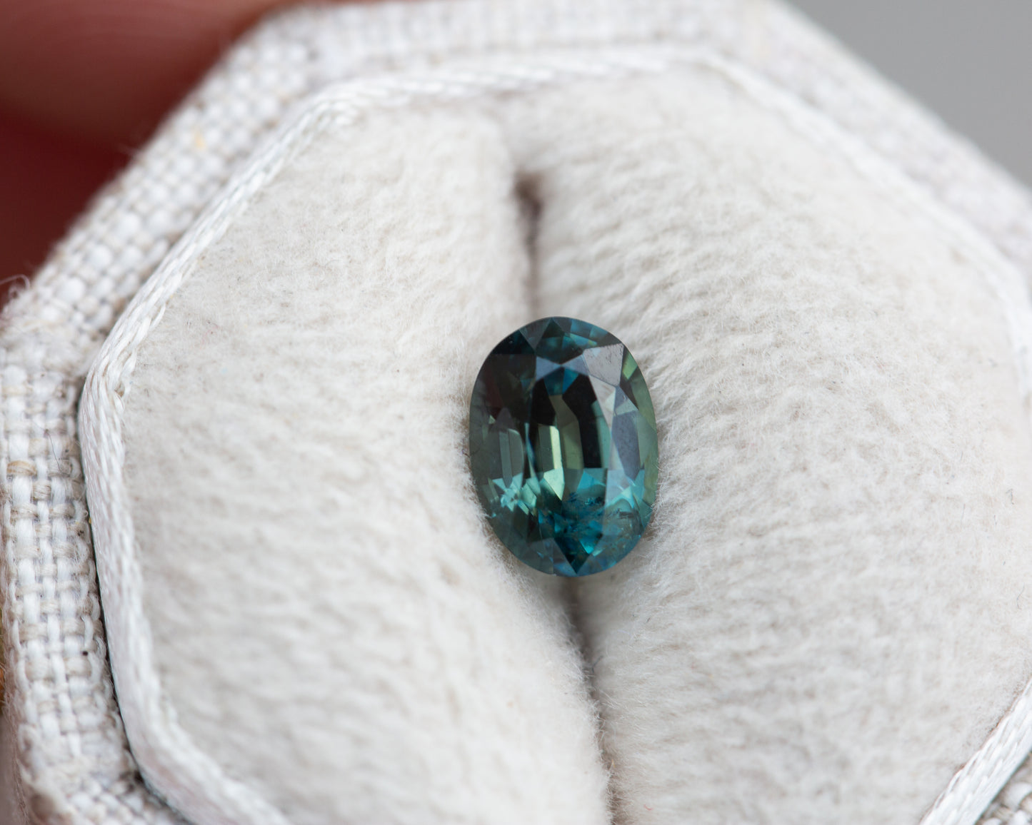 .92ct oval teal blue sapphire
